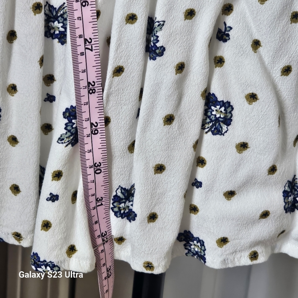 Free people Tea Combo Blue Flower Dress Long‎ Sleeves Women Size Medium - Picture 6 of 11